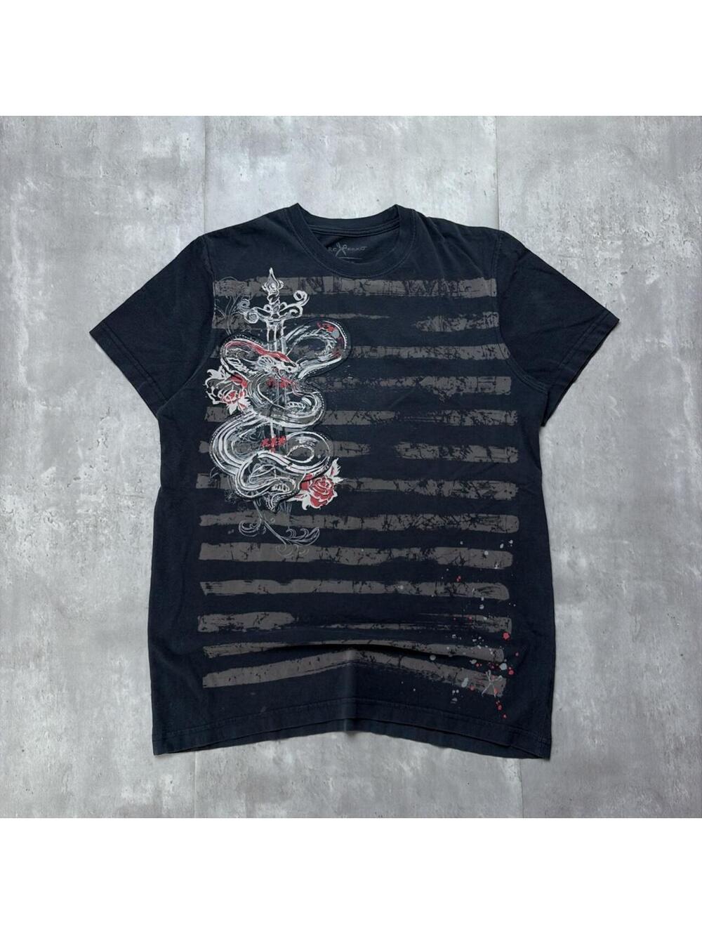 Y2K Black Marc Ecko Grunge Gothic Skull Skater T-Shirt